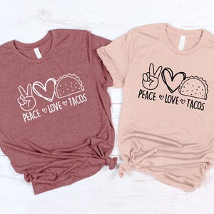 Peace Love Tacos Shirt: Cinco De Mayo Foodie Tee afbeelding 8