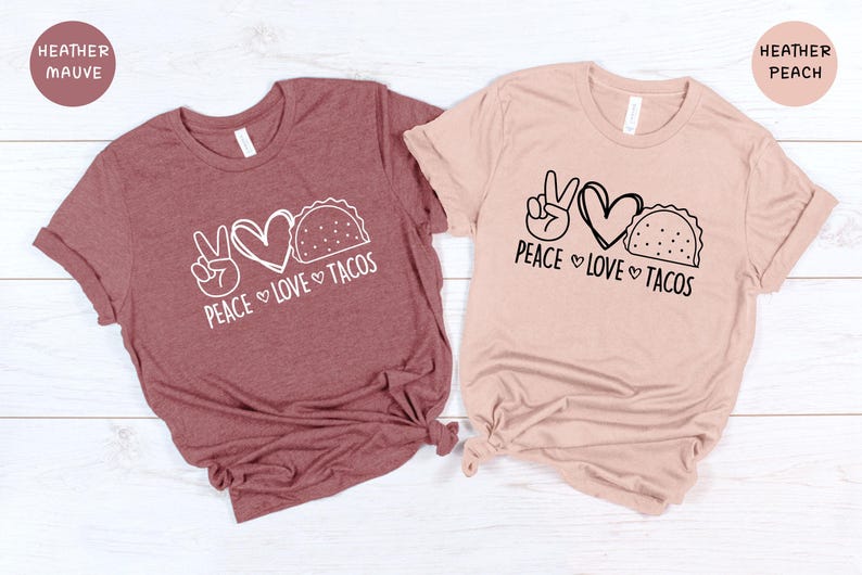 Peace Love Tacos Shirt: Cinco De Mayo Foodie Tee afbeelding 8