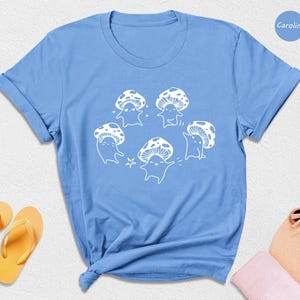 Dancing Mushrooms T-Shirt: Kawaii Mushroom Lover Gift image 5