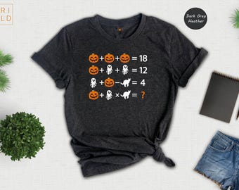 Halloween Math Teacher T-Shirt: Spooky Theme, Quiz Design