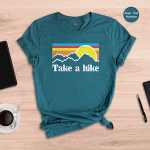 Take A Hike Shirt, Retro Sunset Shirt, Nature Lover Shirt, Camping Shirt, Hiking Gift, Mountain Shirt, Adventure Shirt, Camping Life