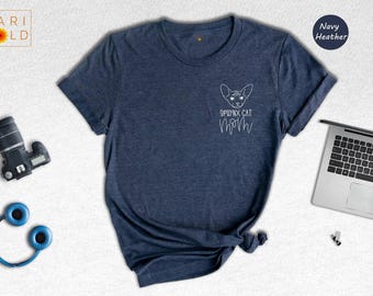 Sphynx Cat Mom T-Shirt, Hairless Cat Lover Gift