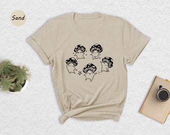 Dancing Mushrooms T-Shirt: Kawaii Mushroom Lover Gift