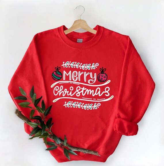 Merry Christmas Sweatshirt Merry Christmas Hoodie Christmas | Etsy