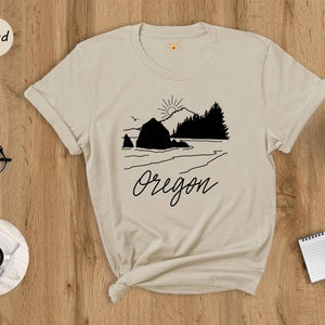 Oregon Mountain Sunset Shirt, Oregon State Shirt, Sun and Trees, Oregon State Shirt, Portland Oregon Shirt, Travel Shirt, Oregon Gift Shirts