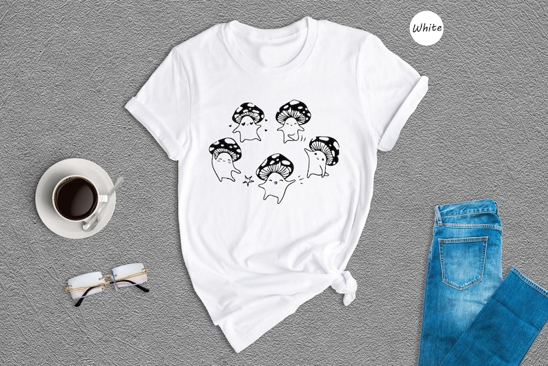 Dancing Mushrooms T-Shirt: Kawaii Mushroom Lover Gift image 8