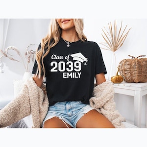 Comfort Colors® Class of 2039 Custom Name Graduation T-Shirt Personalized Senior Grad Tee Gift