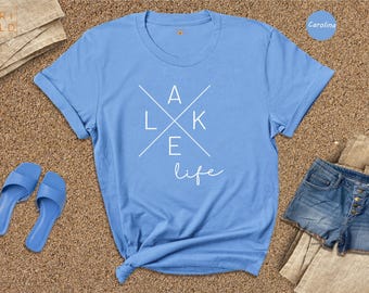 Lake Life Shirt, Criss Cross Lake Vacation Tee, Summer Lake Lover Gift, Lake House Shirt for Women, Cute Boating Trip T-Shirt