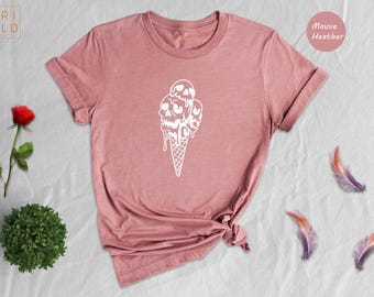 Ice Cream Skulls Summer T-Shirt