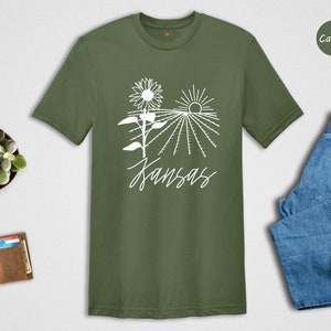 Kansas Sunset Shirts, Kansas State Shirt, Kansas Flower Shirt, Kansas Travel Gifts, Vintage Kansas Shirt, Kansas Home Shirt