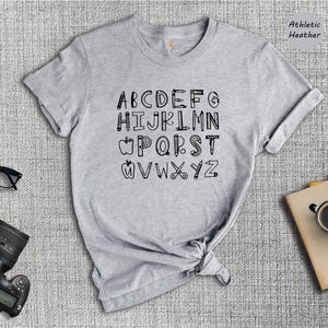 Alphabet Doodle Teacher T-Shirt: Elementary School Gift