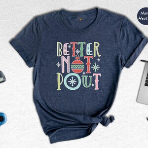Better Not Pout Shirt, Retro Christmas Tee, Funny Holiday Shirt, Cute Xmas Gift for Women, Santa Ornament Graphic Tee image 5