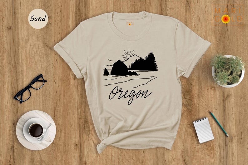 Oregon Mountain Sunset T-Shirt: Portland Travel Shirt image 1