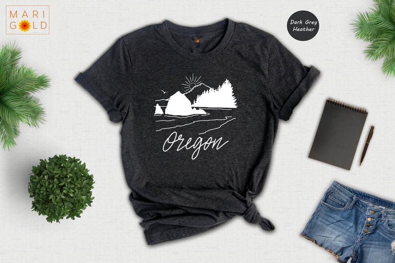 Oregon Mountain Sunset T-Shirt: Portland Travel Shirt image 2