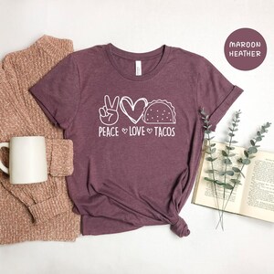 Peace Love Tacos Shirt: Cinco De Mayo Foodie Tee afbeelding 6