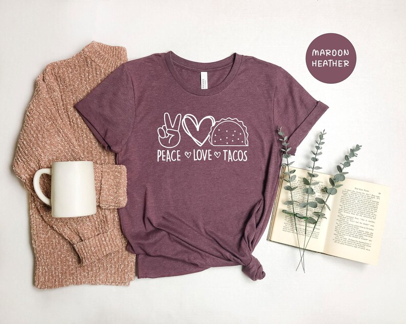 Peace Love Tacos Shirt: Cinco De Mayo Foodie Tee afbeelding 6
