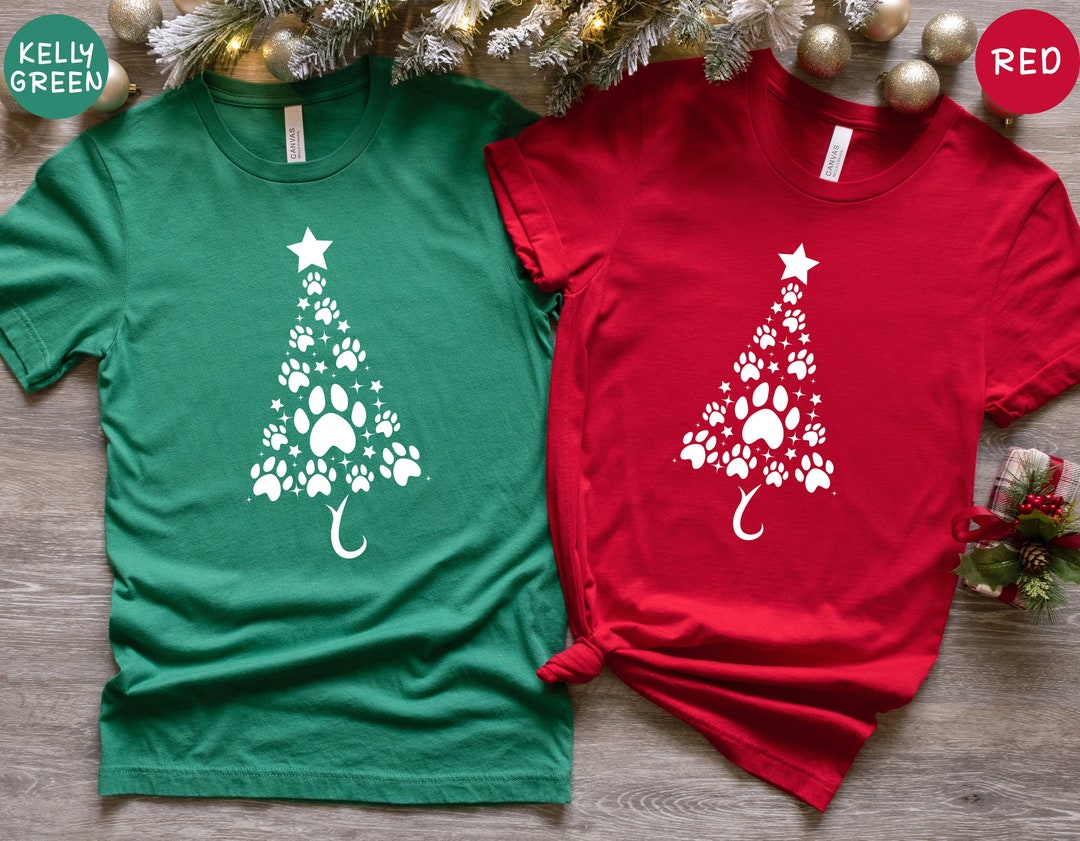 Dog Paw Tree Shirt Cute Dog Shirt Christmas Tree Shirt Etsy Canada