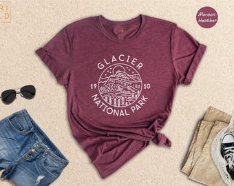 Glacier National Park T-Shirt: Hiking Camping Trip Shirt
