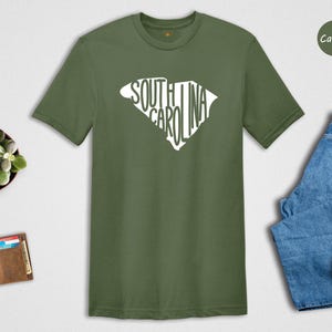 South Carolina State Shirt, SC Home State Map Tee, South Carolina Pride T-Shirt, Travel Souvenir Gift, Hometown Love Shirt image 1