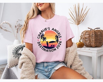 Comfort Colors®  Custom Girls Trip Shirt Personalized Destination Beach T-Shirt Bachelorette Squad Vacation Tee
