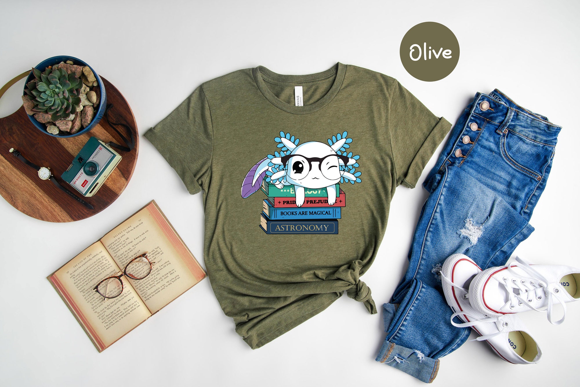 Discover Axolotl Shirt, Kawaii Axolotl Tee, Anime Axolotl, Anime Lover, Korean T-Shirt