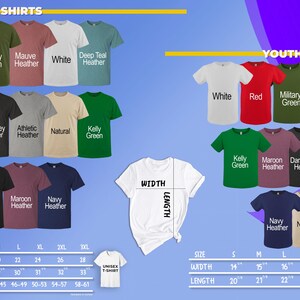 The image is a collage of various unisex t-shirt designs, including different colors, patterns, and sizes, presented in a visually appealing manner.