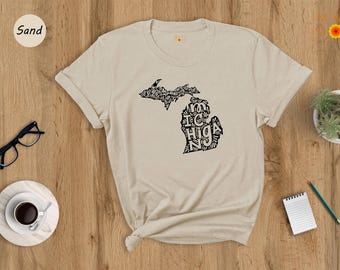 Michigan Map Shirt: Travel Souvenir Clothing