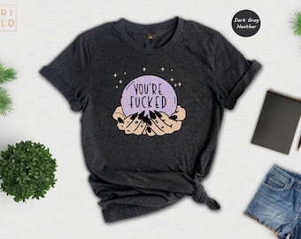 Fortune Teller Crystal Ball Graphic Tee - Witchy Halloween Shirt