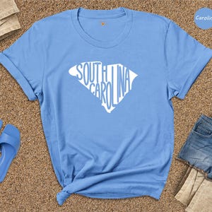 South Carolina State Shirt, SC Home State Map Tee, South Carolina Pride T-Shirt, Travel Souvenir Gift, Hometown Love Shirt image 2