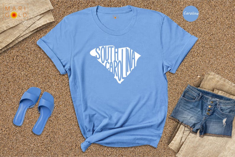 South Carolina State Shirt, SC Home State Map Tee, South Carolina Pride T-Shirt, Travel Souvenir Gift, Hometown Love Shirt image 2