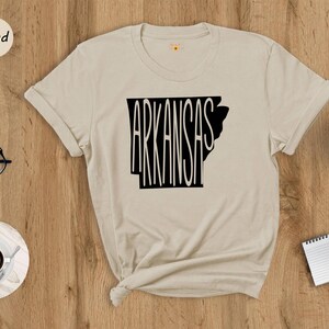 Arkansas State Map Shirt: Cotton Arkansas Apparel