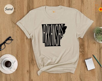 Arkansas State Map Shirt, Arkansas Home State Tee, Retro Arkansas Pride Shirt, Gift for Arkansas Native, Unisex Cotton T-Shirt
