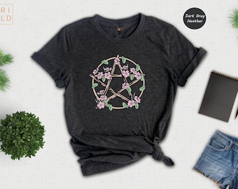 Rose Pentagram T-Shirt: Pastel Goth Witchcraft Tee