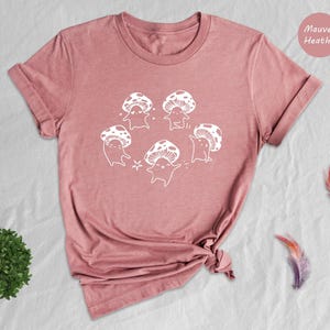 Dancing Mushrooms T-Shirt: Kawaii Mushroom Lover Gift image 6