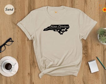 North Carolina Map Shirt: NC State Symbols Travel Gift