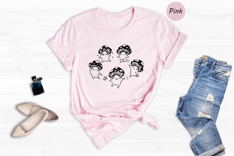 Dancing Mushrooms T-Shirt: Kawaii Mushroom Lover Gift image 7