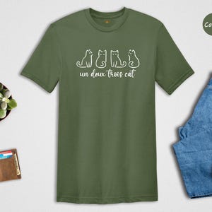Un Deux Trois Cat Shirt - French Cat Lover T-Shirt image 3
