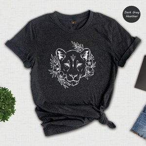 Lion Shirt, Floral Lioness Shirt, Lion Flower Shirt, Bohemian Lion Shirt, Animal Lover Shirt, Lion Lover Shirt, Cute Lion Shirt