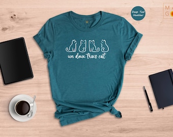 Un Deux Trois Cat Shirt - French Cat Lover T-Shirt