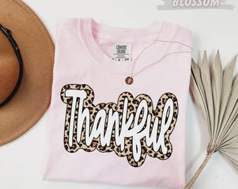 Comfort Colors® Thankful Leopard T-Shirt