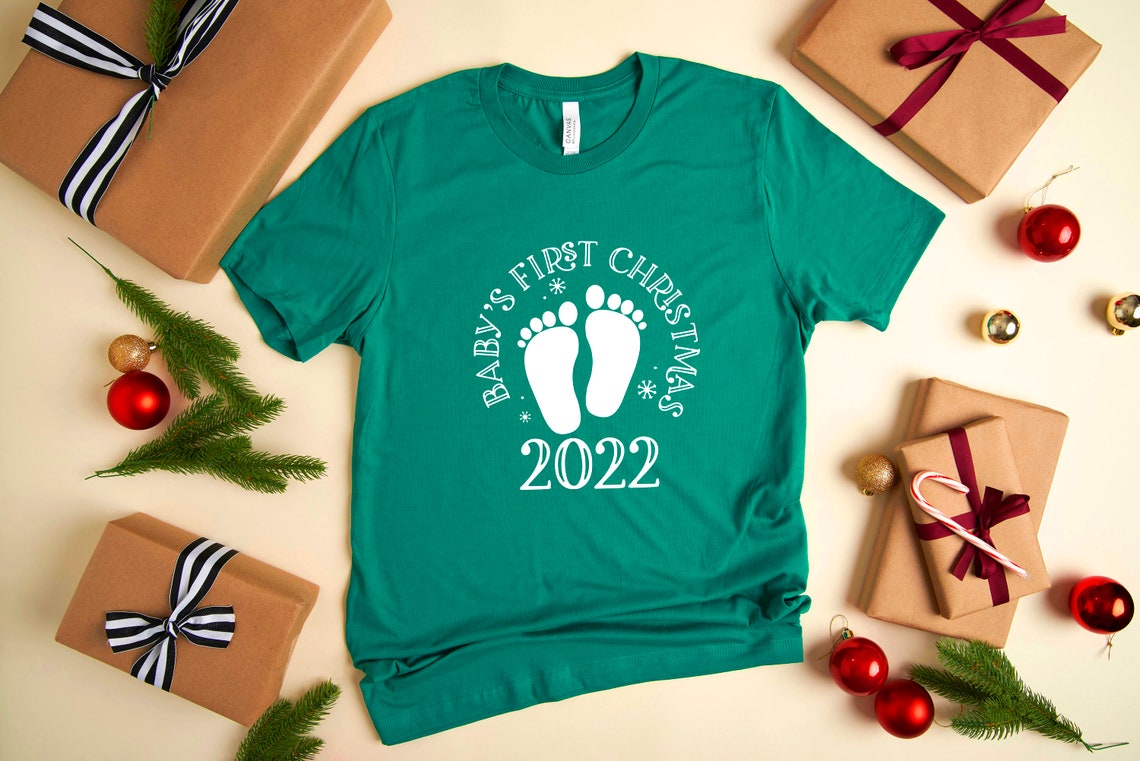 Babys First Christmas 2022 Baby's First Christmas 2022 Christmas Shirt Christmas Etsy