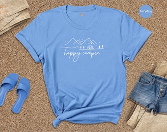 Happy Camper Shirt: Adventure Hiking Camping Gift