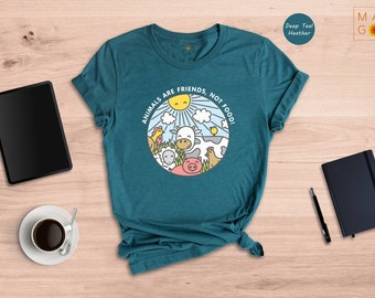 Friends Not Food, Vegan Shirt, Vegetarian Shirt, Vegan Gift, Gift For Vegan, Herbivore Tee, Vegan T-Shirt, Vegan T shirt, Women Vegan Shirt