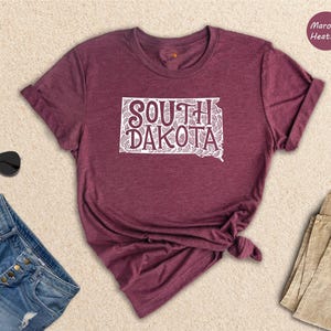 South Dakota Map Shirt: State Pride Travel Gift image 1