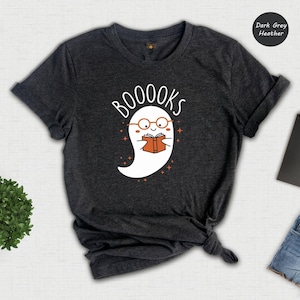 Ghost Books T-Shirt: Halloween Teacher, Librarian, Bookworm Gift