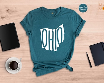Ohio State Map Shirt: Travel Souvenir Clothing