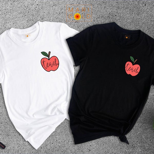 Apple Teach Graphic Tee, Teacher Gift Shirt