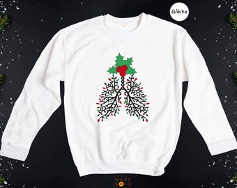 Christmas Lungs Respiratory Therapist Sweathirt