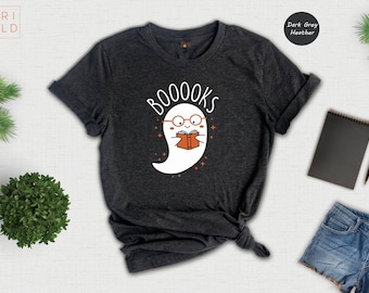 Booooks Shirt, Ghost Books, Halloween Teacher T-Shirt, Halloween Reading Shirt, Librarian Shirt, Bookworm Gift,Halloween Party Teacher Shirt