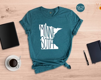Minnesota State Shirts, Minnesota State Map Shirt, Minnesota Travel Gifts, Minnesota Clothing, Minnesota Sweatshirt, Minnesota Apparel